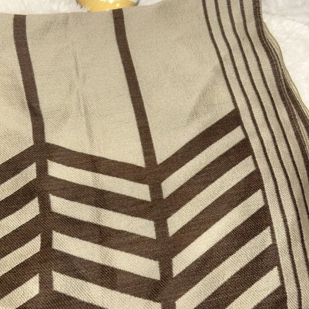 Louis Vuitton Brown & Green Chevron‎ Wool Scarf